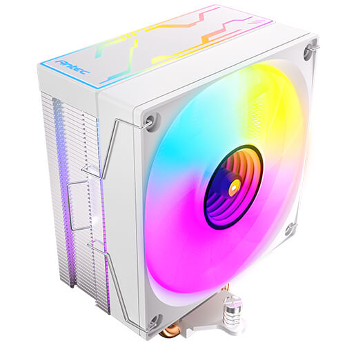 Antec F400 ARGB - White, 120mm ARGB PWM Fan, 4 Copper Heat Pipes, 205W TDP, 600–1700RPM, 63CFM Airflow, Intel LGA1851/1700, AMD AM5 - F400 ARGB W