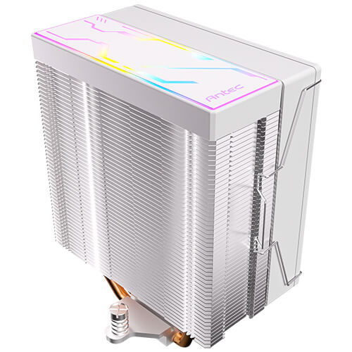 Antec F400 ARGB - White, 120mm ARGB PWM Fan, 4 Copper Heat Pipes, 205W TDP, 600–1700RPM, 63CFM Airflow, Intel LGA1851/1700, AMD AM5 - F400 ARGB W