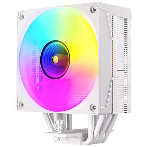 Antec F600 ARGB - White, CPU Air Cooler, 6 Copper Heat Pipes, 120mm ARGB PWM Fan, 220W TDP, Intel LGA1851/1700, AMD AM5/AM4, 1-Yr Wty - F600 ARGB W