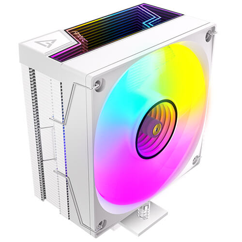 Antec F600 ARGB - White, CPU Air Cooler, 6 Copper Heat Pipes, 120mm ARGB PWM Fan, 220W TDP, Intel LGA1851/1700, AMD AM5/AM4, 1-Yr Wty - F600 ARGB W