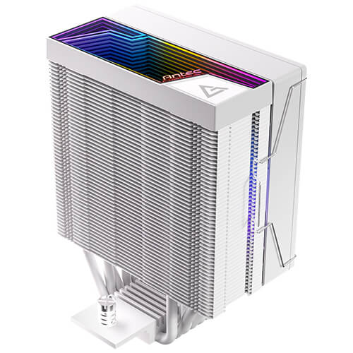 Antec F600 ARGB - White, CPU Air Cooler, 6 Copper Heat Pipes, 120mm ARGB PWM Fan, 220W TDP, Intel LGA1851/1700, AMD AM5/AM4, 1-Yr Wty - F600 ARGB W
