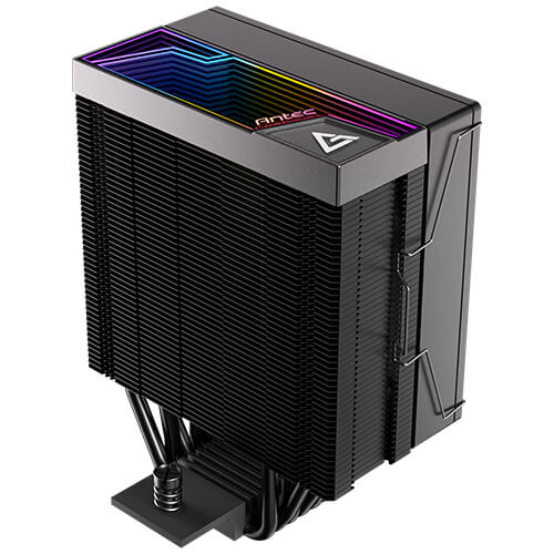 Antec F600 ARGB - Black, CPU Air Cooler, 6 Copper Heat Pipes, 120mm ARGB PWM Fan, 220W TDP, Intel LGA1851/1700, AMD AM5/AM4, 1-Yr Wty