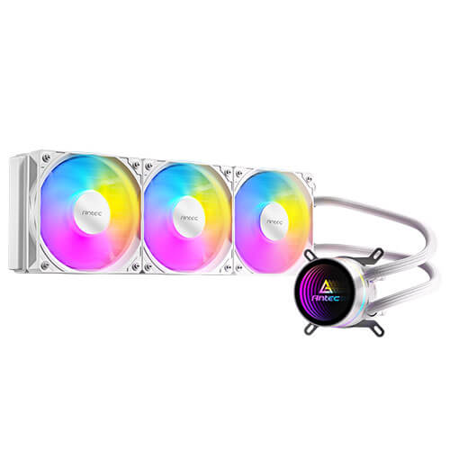 Antec Luna 360 ARGB White, 360mm AIO, 3x120mm ARGB PWM Fans, 800-1800RPM, 67.62CFM, Intel LGA1700/1851, AMD AM4/AM5, 2Y Warranty