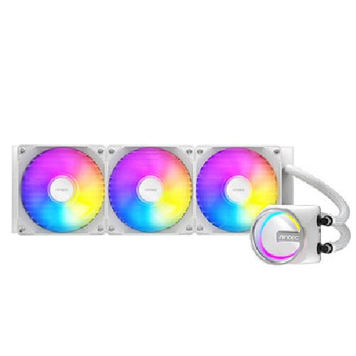 Antec Skeleton 360 ARGB White 360mm AIO Liquid CPU Cooler with PWM ARGB Fans, Intel & AMD Support - 3 Year Warranty
