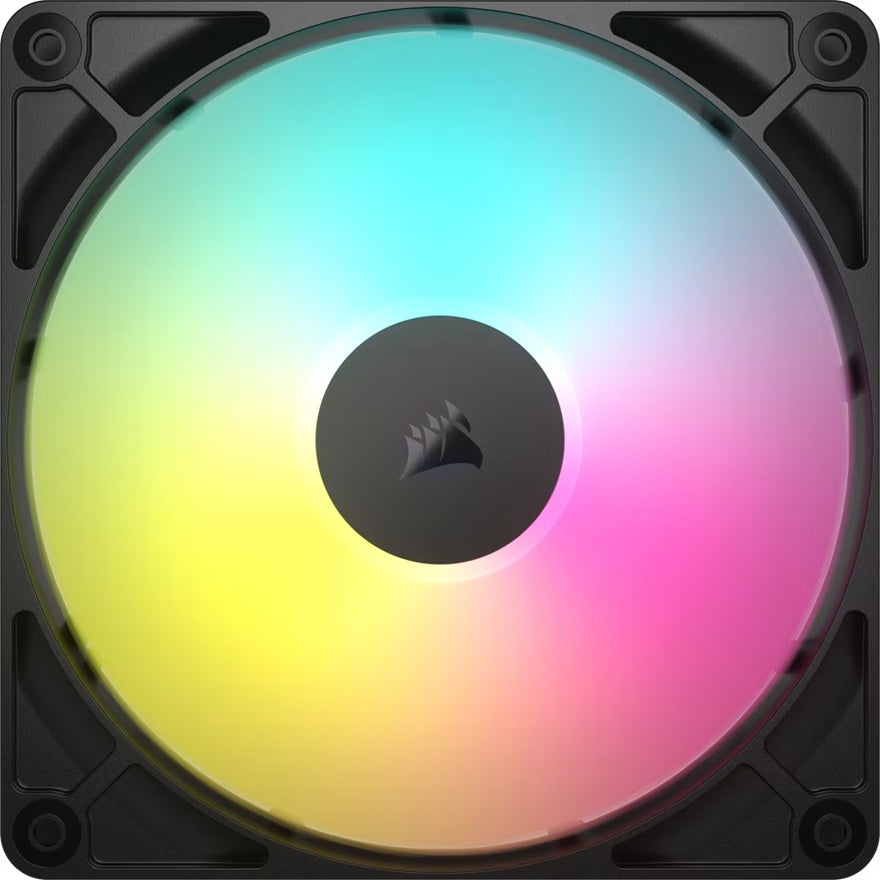 Corsair RS140 ARGB 140mm PWM Fan - Single Pack - Black: 95.5 CFM, 1700 RPM, 36 dBA, 0.45A, RGB lighting, Static Pressure, Magnetic Dome Bearing