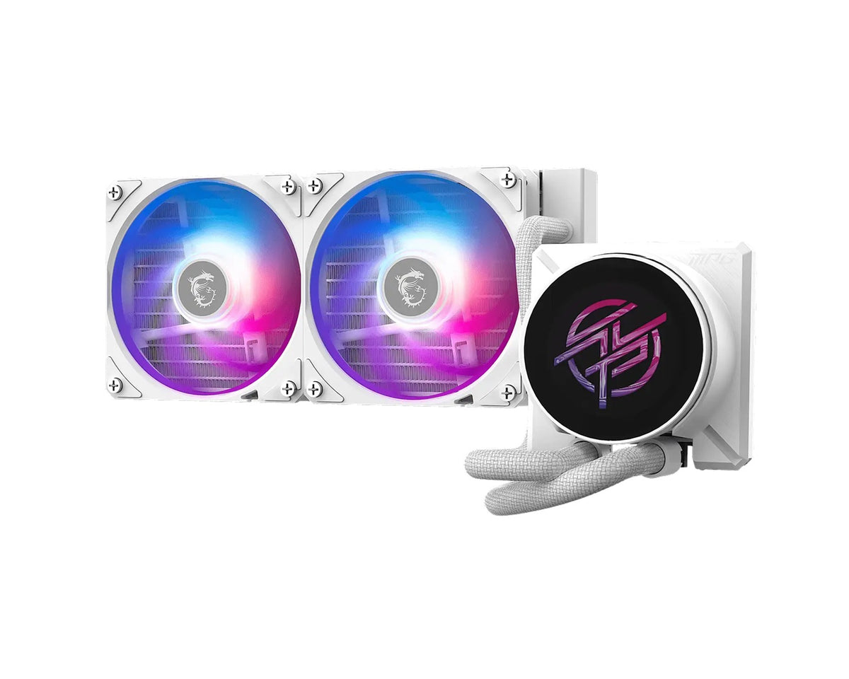 MSI MPG CORELIQUID P22 240 - WHITE AIO CPU Cooler - 240mm AIO CPU cooler with 2.1' IPS LCD - dual ARGB fans