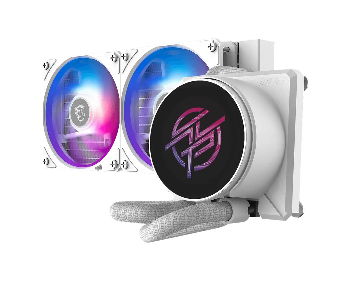 MSI MPG CORELIQUID P22 240 - WHITE AIO CPU Cooler - 240mm AIO CPU cooler with 2.1' IPS LCD - dual ARGB fans