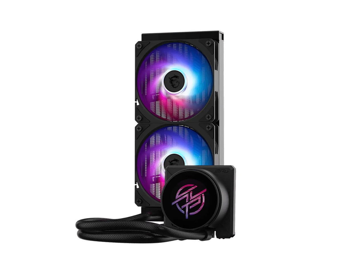MSI MPG CORELIQUID P22 240 - BLACK AIO CPU Cooler - 240mm AIO CPU cooler with 2.1' IPS LCD - dual ARGB fans