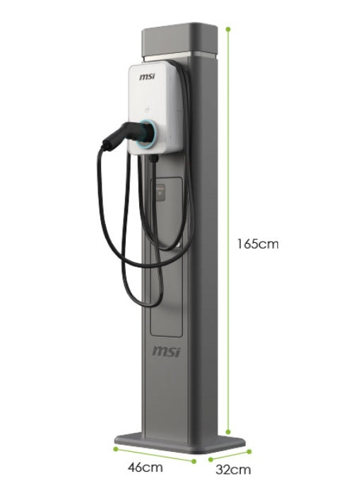 MSI Eco Premium Max 22kW 3-Phase EV Charger – OCPP 2.0.1, Wi-Fi, 5″ Display, Gray