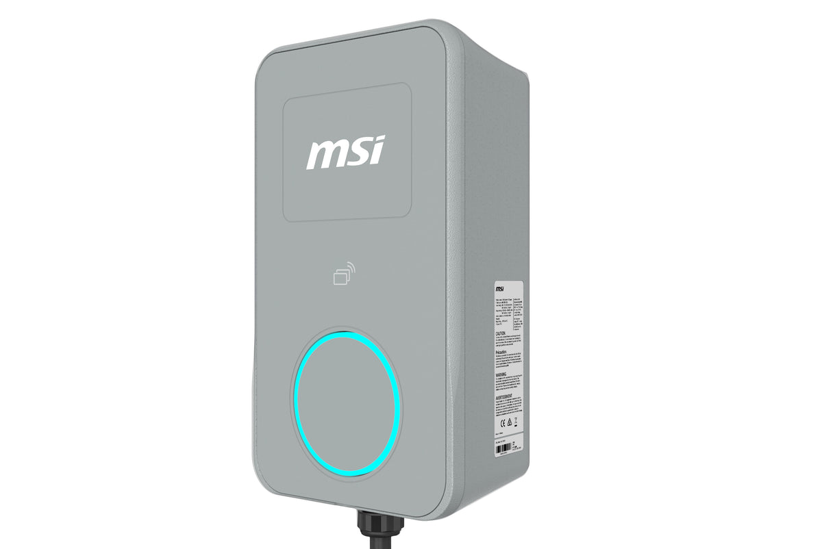 MSI Eco Life Home 22kW 3-Phase EV Charger – OCPP 2.0.1, Wi-Fi, 5″ Display, Gray
