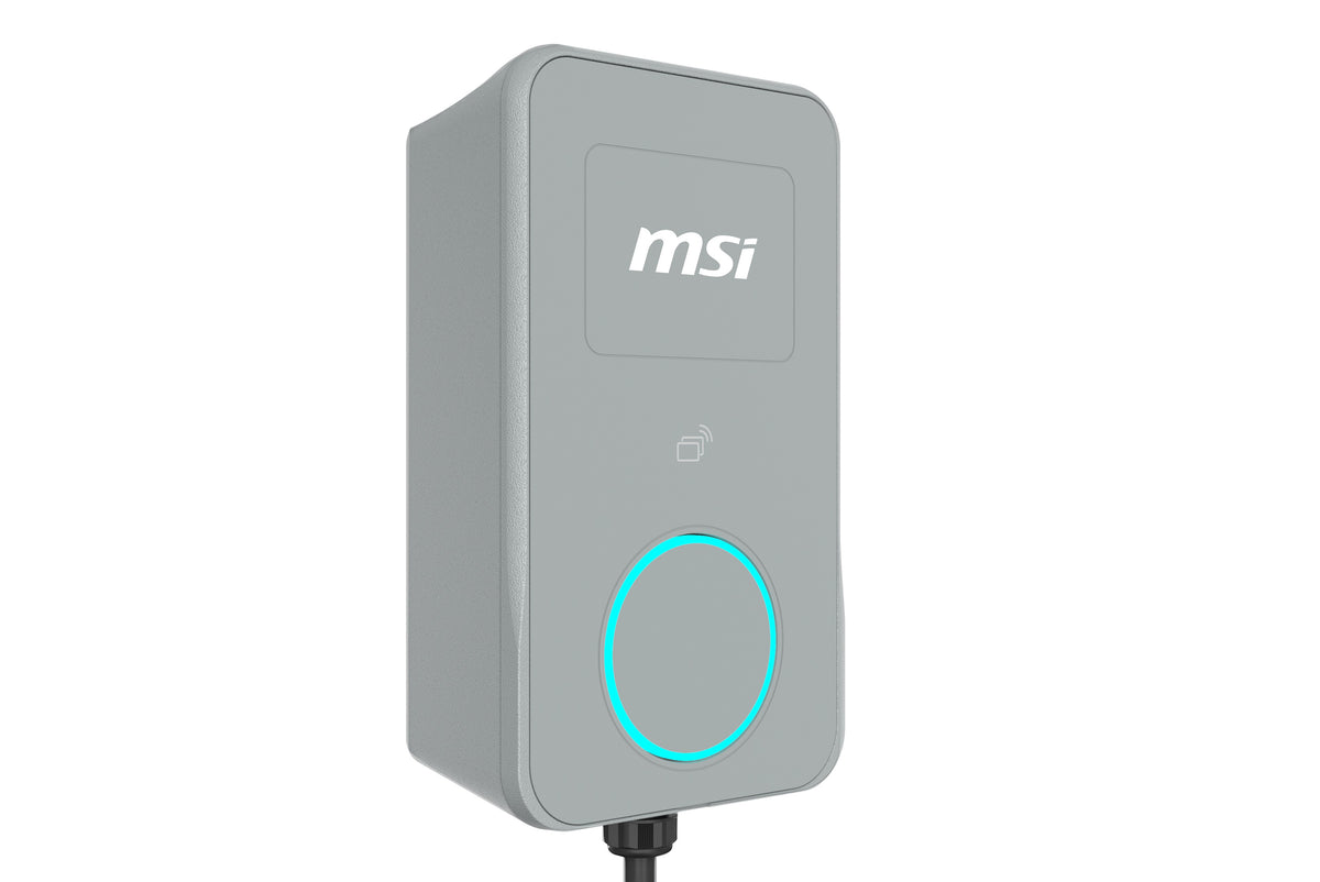 MSI Eco Life Home 22kW 3-Phase EV Charger – OCPP 2.0.1, Wi-Fi, 5″ Display, Gray