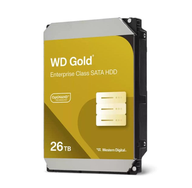 Western Digital WD Gold Enterprise Class SATA HDD - 26TB 3.5' SATA 6Gb/s 7200RPM 512MB 291MB/s 5yrs warranty