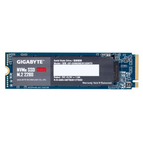 Gigabyte Gen3 512GB PCIe 3.0 x4 NVMe M.2 2280 SSD â€“ Up to 1900MB/s Read, 1200MB/s Write â€“ G3NVME512G M.2 512GB