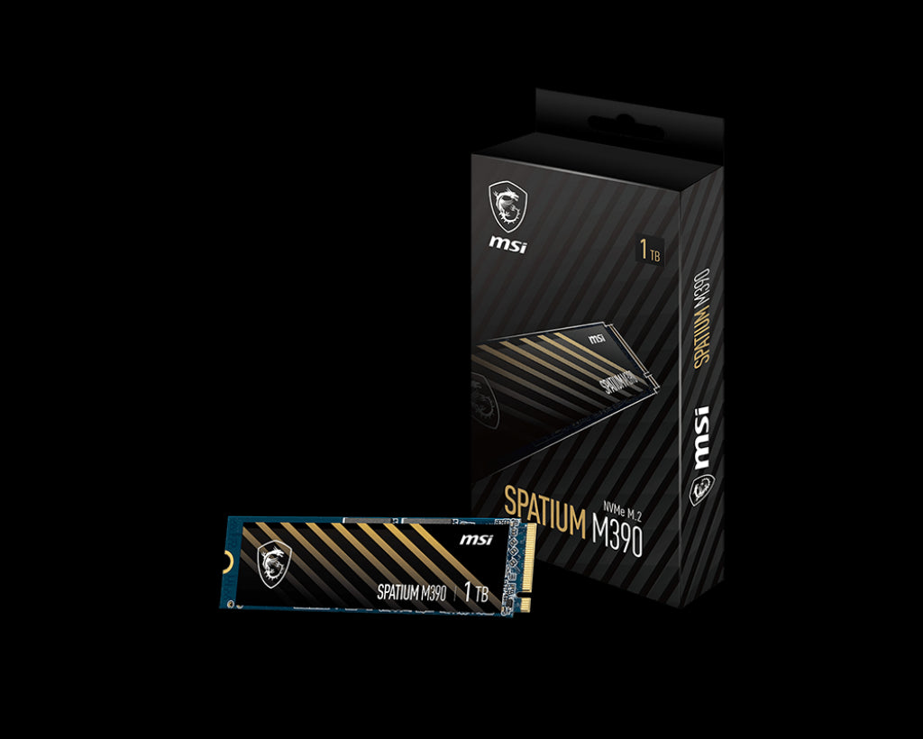 MSI SPATIUM M390 NVMe M.2 1TB SSD, PCIe Gen3x4, Sequential Read up to 3300MB/s, Sequential Write up to 3000MB/s, 400 TBW, 5 Year Warranty