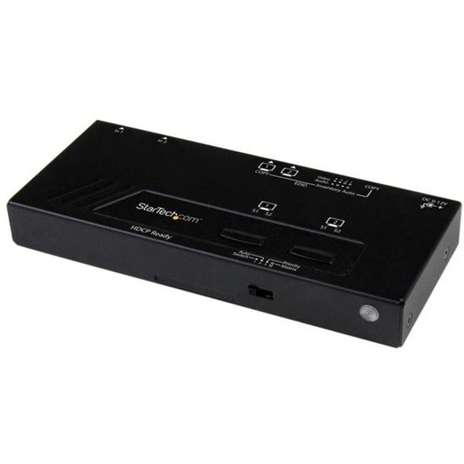 StarTech.com 2X2 HDMI Matrix Switch W/ Automatic and Priority Switching - 1080p - Switch Between Two HDMI Sources on Two HDMI Displays