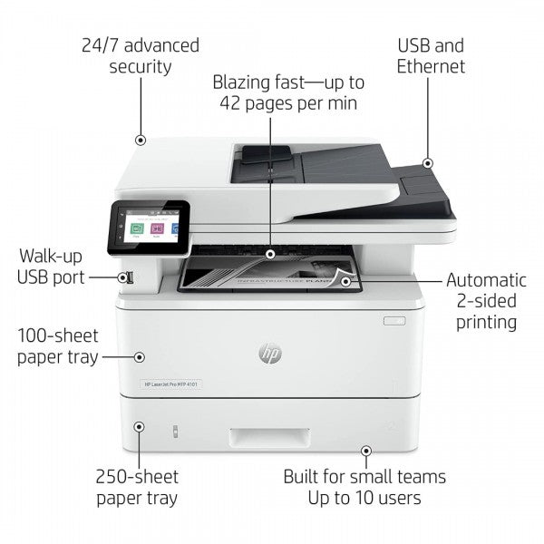 HP LaserJet Pro 4101fdn - Laser Multifunction Printer - Monochrome