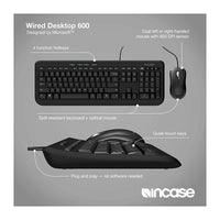 Microsoft Incase Wired Desktop 600 Keyboard and Mouse Combo APB-00018 Designed by Microsoft