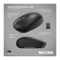 Microsoft U7Z-00005 Incase Designed by Wireless Mobile Mouse 1850 - Black