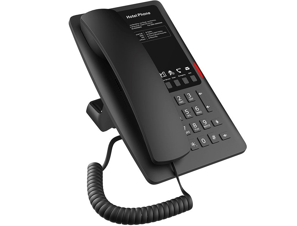 Fanvil H4W Hotel IP Phone, Cost-effective hotel IP phone, HD voice, 0/100Mbps Ethernet, and PoE, 5 programmable soft keys, WIFI