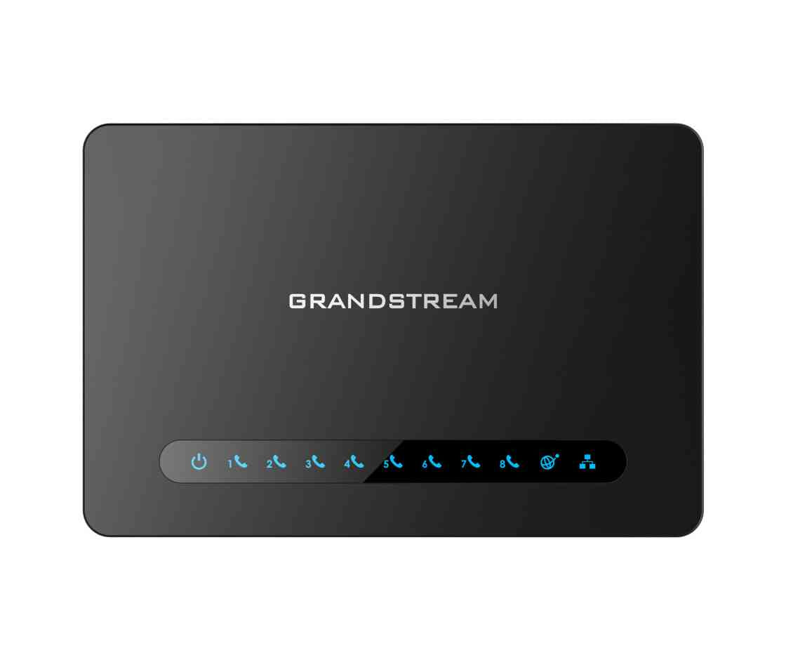 Grandstream HT818 FXS ATA, 8 Port Voip Gateway, Dual GbE Network, Supports 2 SIP profiles and 8 FXS ports, Supports T.38 Fax for reliable Fax-ove