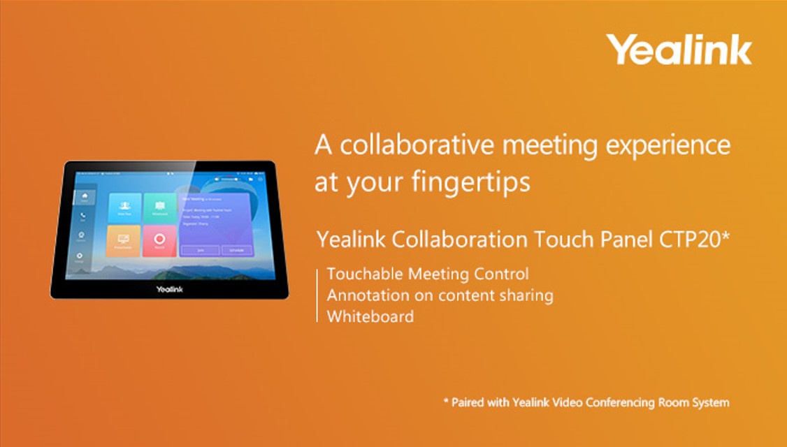 Yealink CTP20 Collaboration Touch Panel with Multi-user Annotation and Markup Support