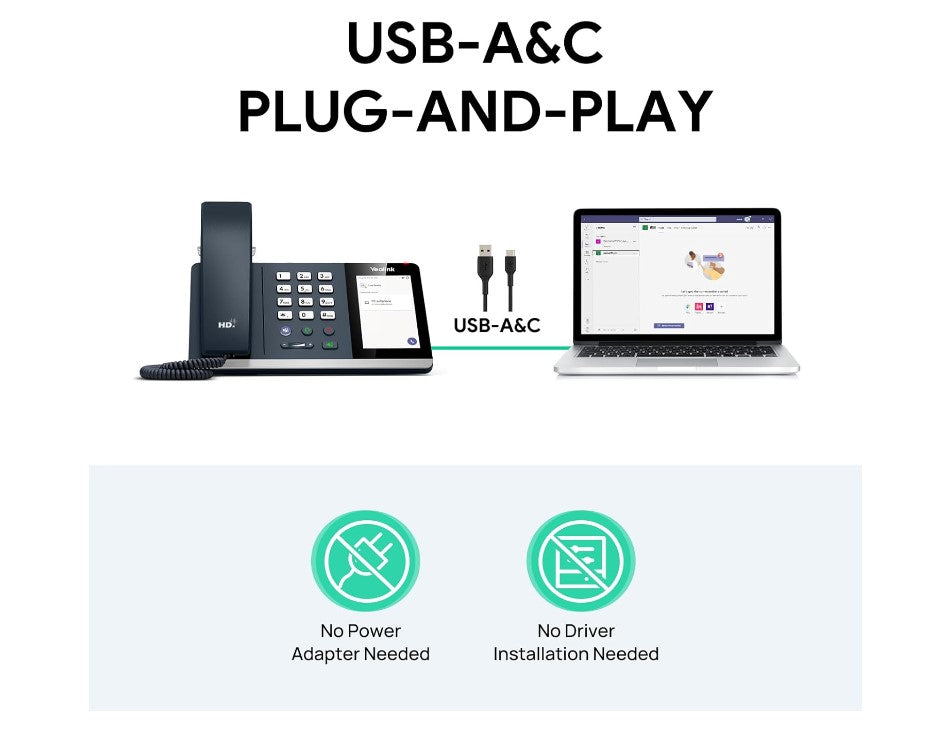 Yealink MP45 USB Teams Desk Phone Certified for Microsoft Teams and Skype for Business