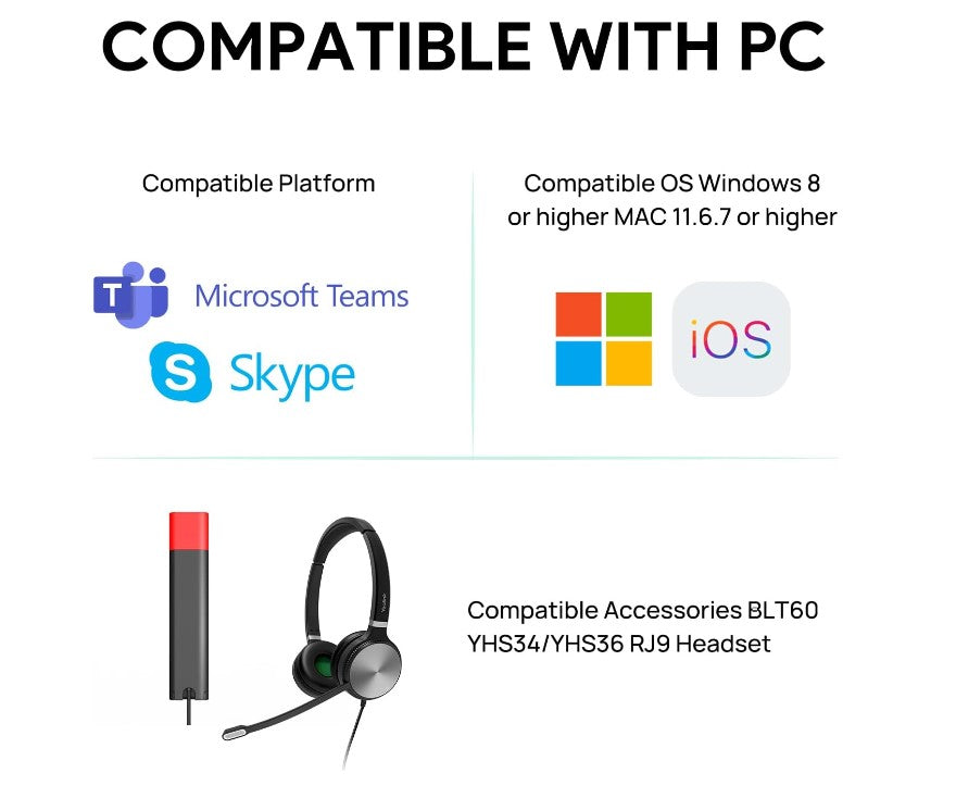 Yealink MP45 USB Teams Desk Phone Certified for Microsoft Teams and Skype for Business