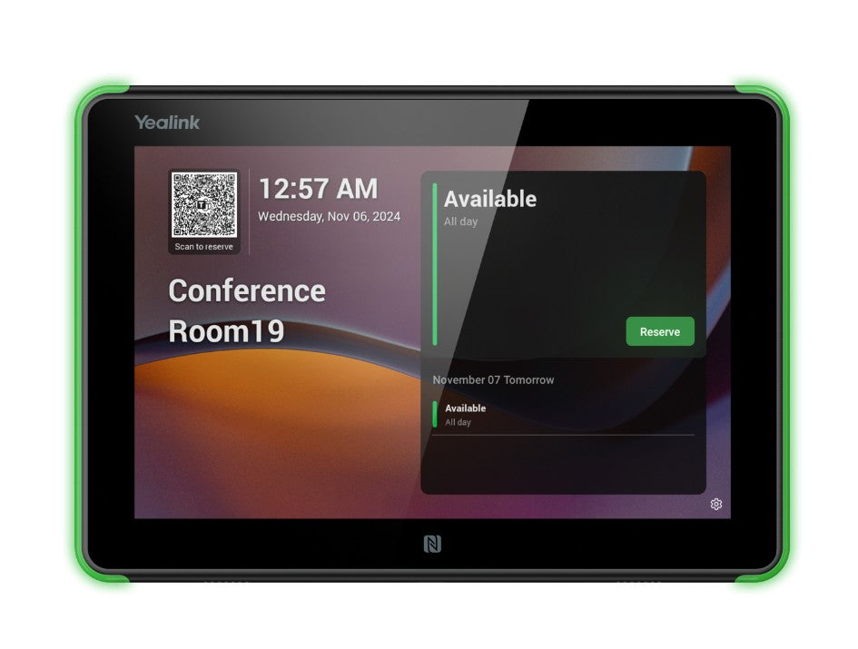 Yealink RoomPanel-E2 8-Inch Scheduling Panel Flush Mount for Wall or Glass 20-Degree Tilt