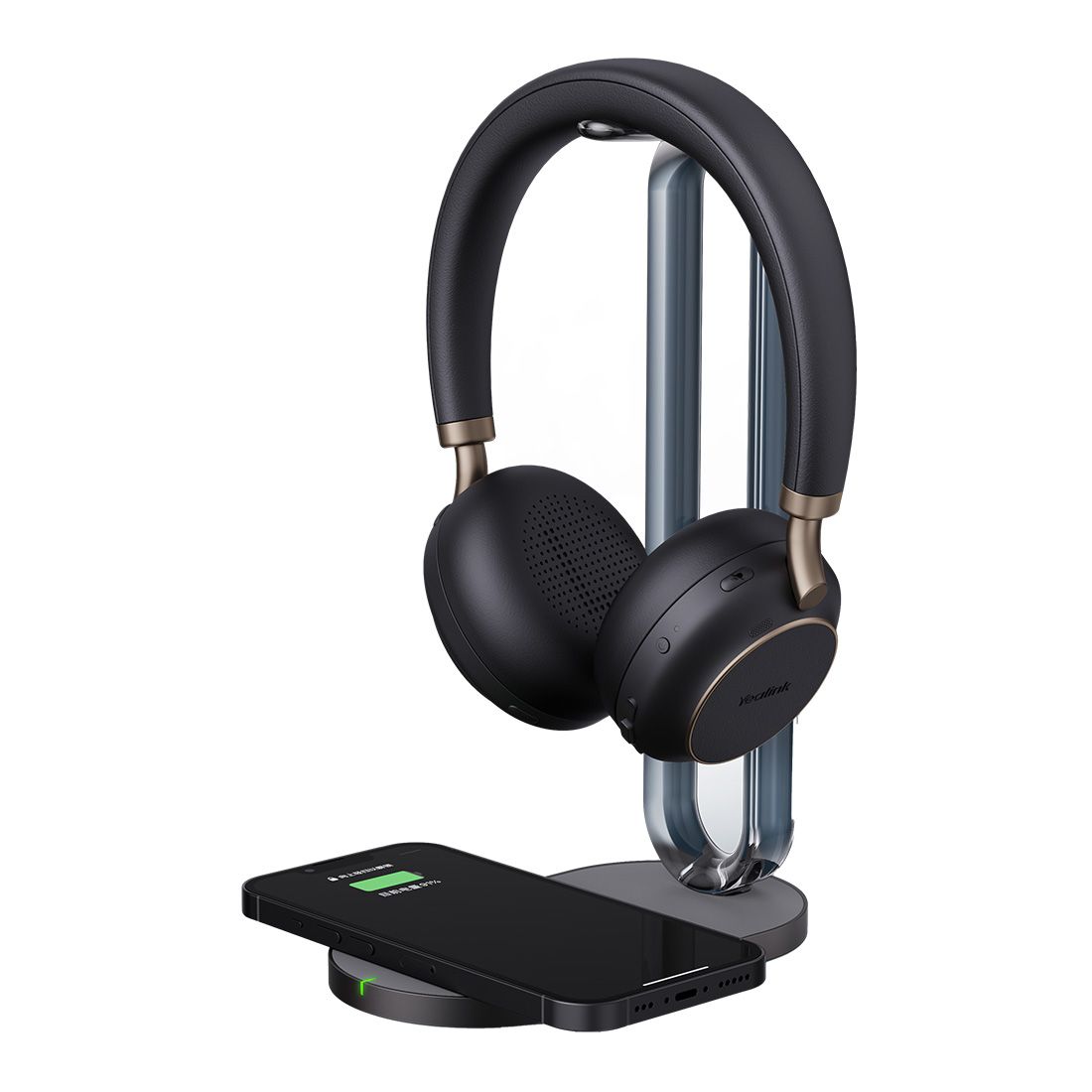 Yealink BH76-CH-BL-TEAMS ANC Bluetooth Headset Black USB-a with Charging Stand
