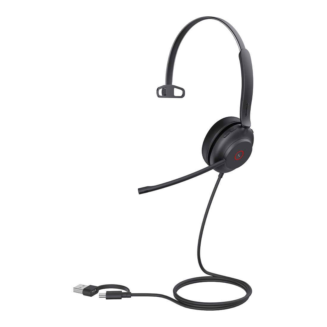 Yealink UH37 Mono UC USB-C/A Mono USB Wired Headset UC USB-C/A 35mm Speaker Busylight Leather