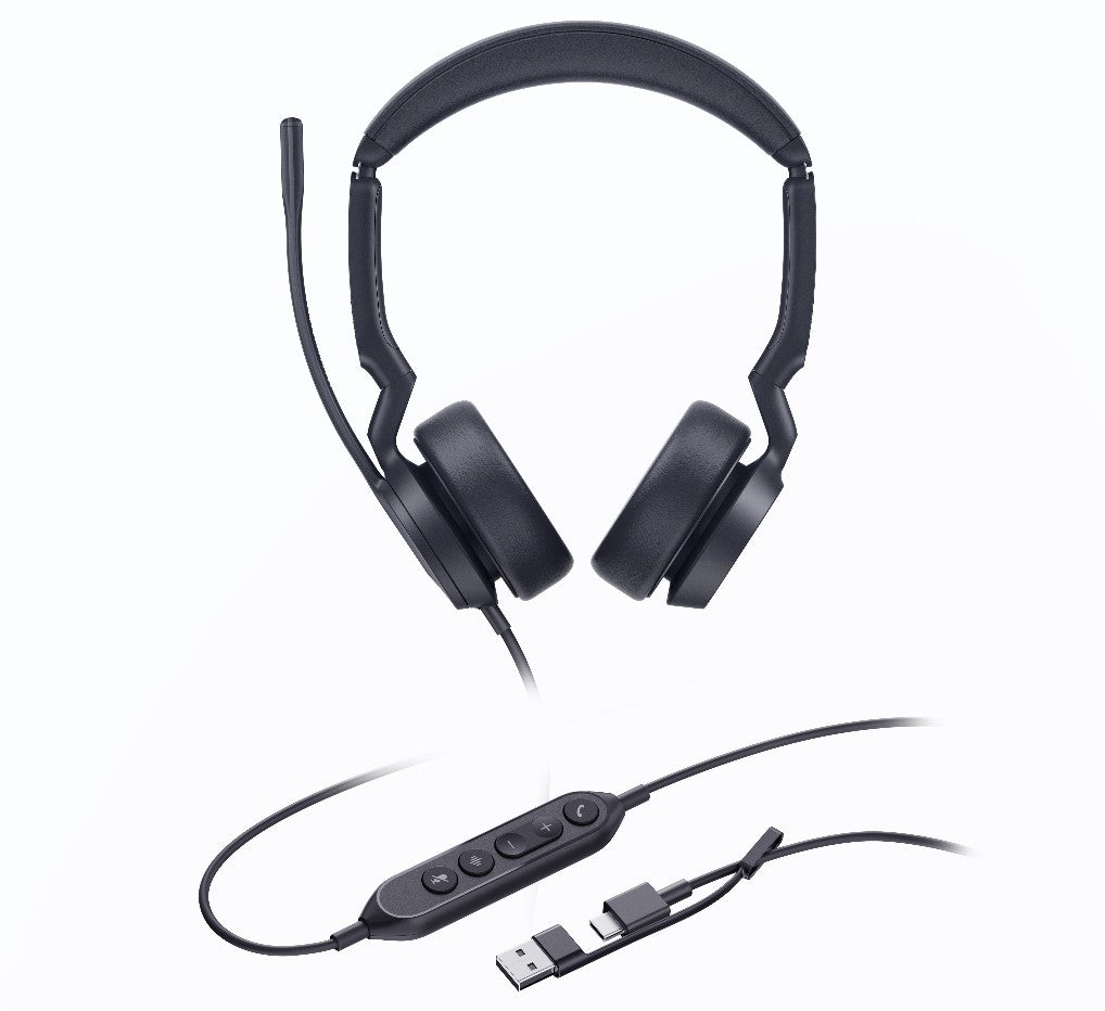 Yealink UH44-D-UC-CA UH44 Dual UC USB-C/A Wired Headset With Dual Noise-Canceling Mics