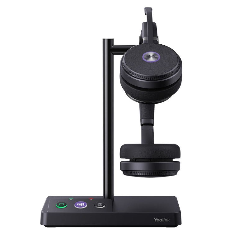 Yealink WH62 Dual Teams DECT Wireless Headset Headset, Busylight On Headset, Leather Ear Cushions, Acoustic Shield Technology, Built-in Rin