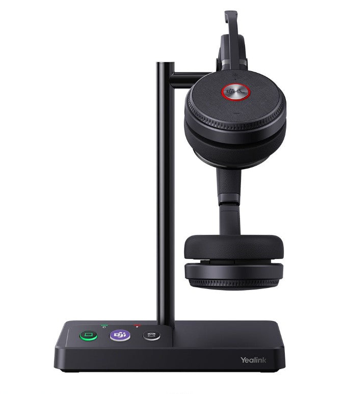 Yealink WH62-Dual-Teams DECT Wireless Headset With Busylight and Leather Ear Cushions