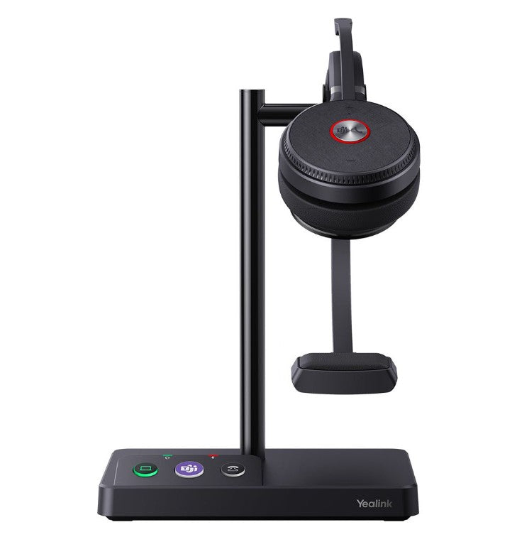 Yealink WH62-Mono-Teams DECT Wireless Headset With Busylight and Leather Ear Cushion