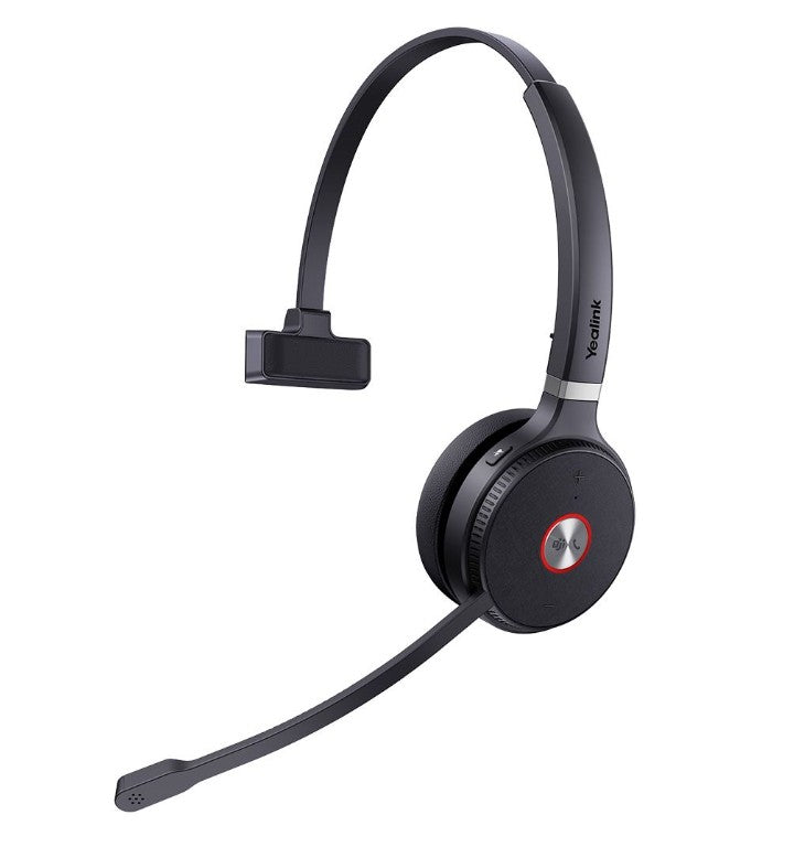 Yealink WH62-Mono-Teams DECT Wireless Headset With Busylight and Leather Ear Cushion