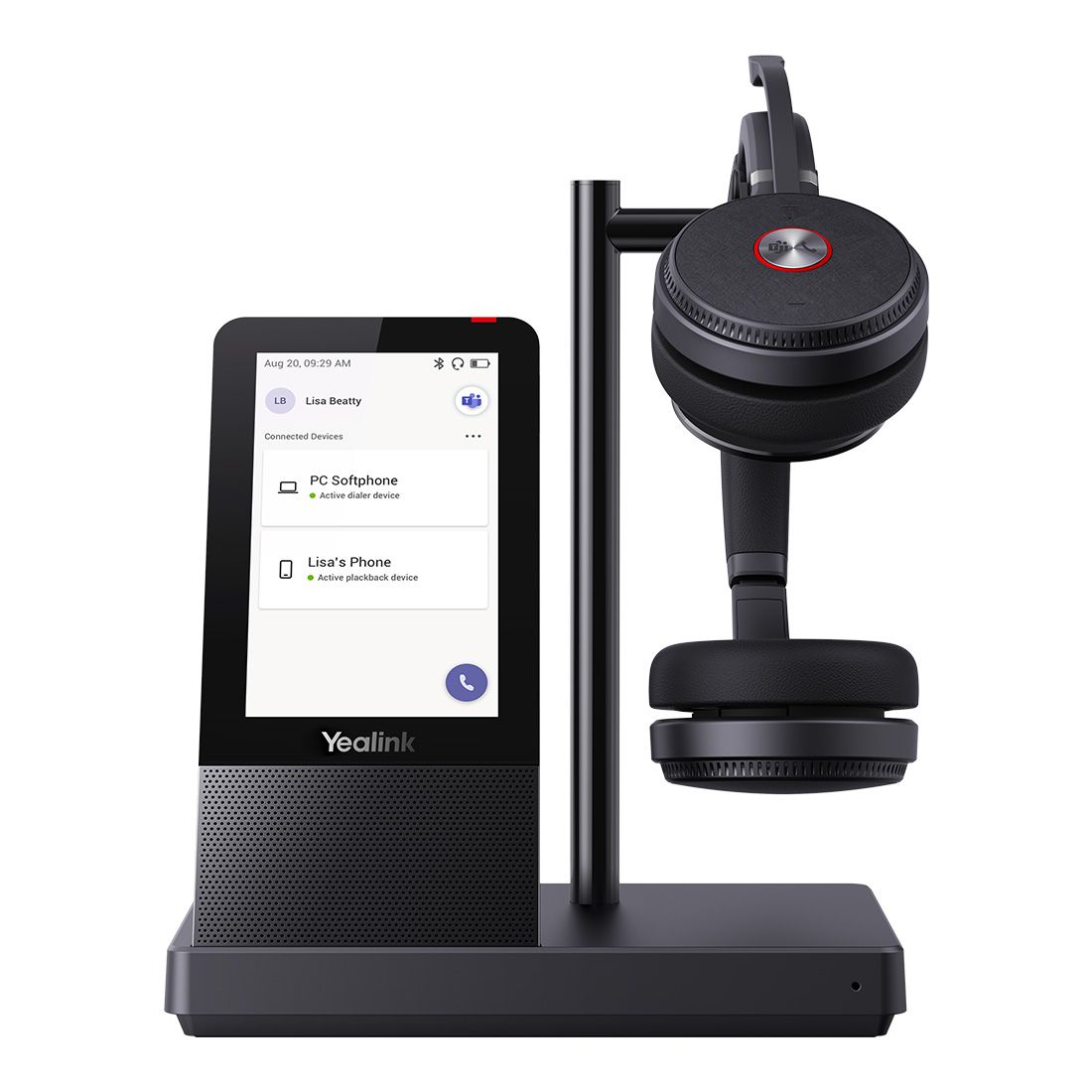 Yealink WH66-Dual-Teams DECT Wireless Headset UC Workstation HD Voice 2-Mic Noise Cancellation