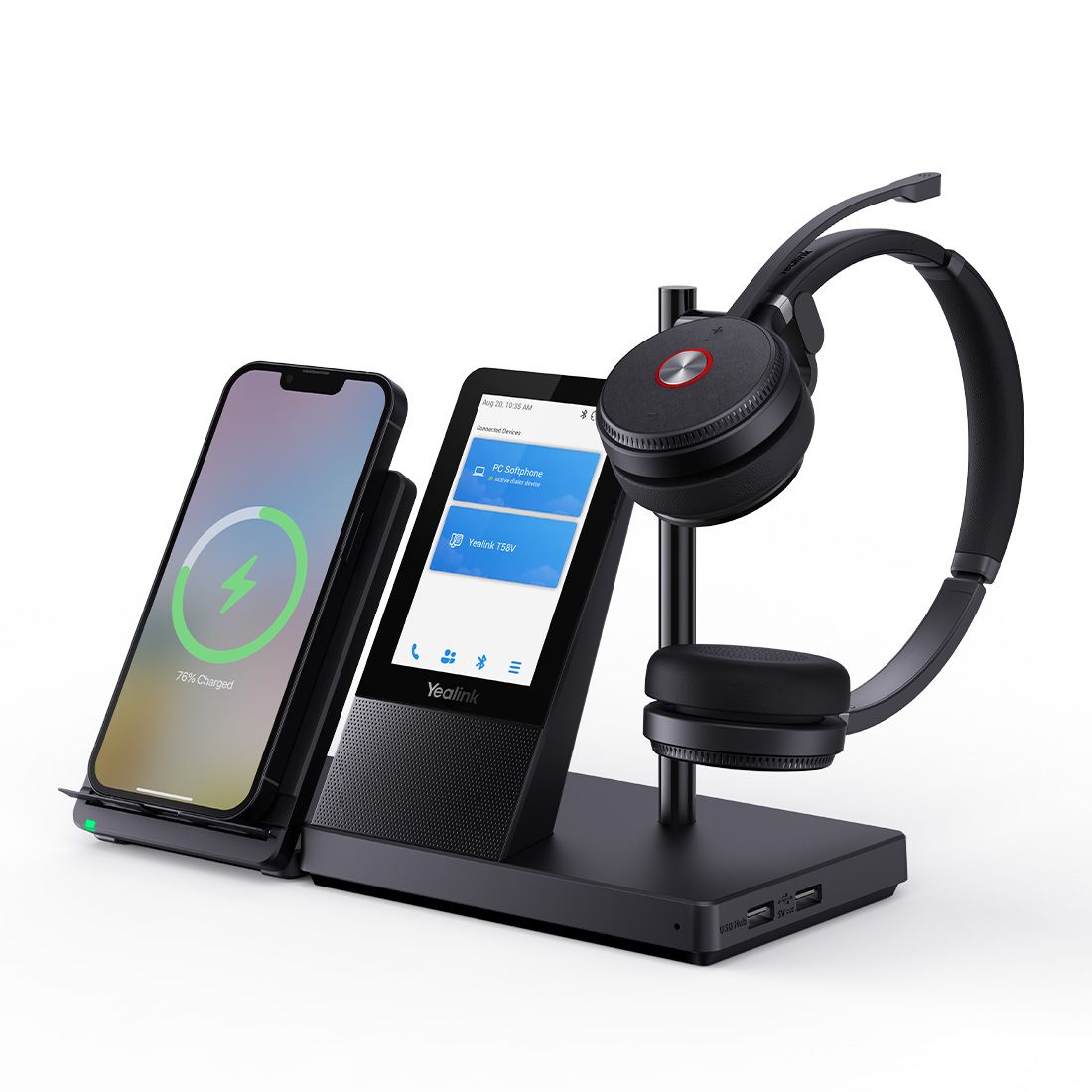 Yealink WH66-Dual-UC UC DECT Wireless Headset UC Workstation Hdvoice 2-Mic Noise