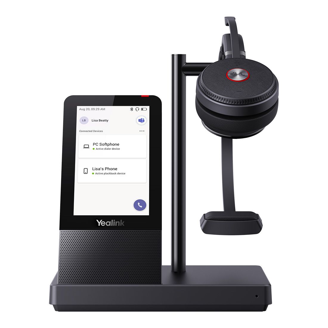 Yealink WH66-Mono-Teams DECT Wireless Headset UC Workstation HD Voice 2-Mic Noise Cancellation