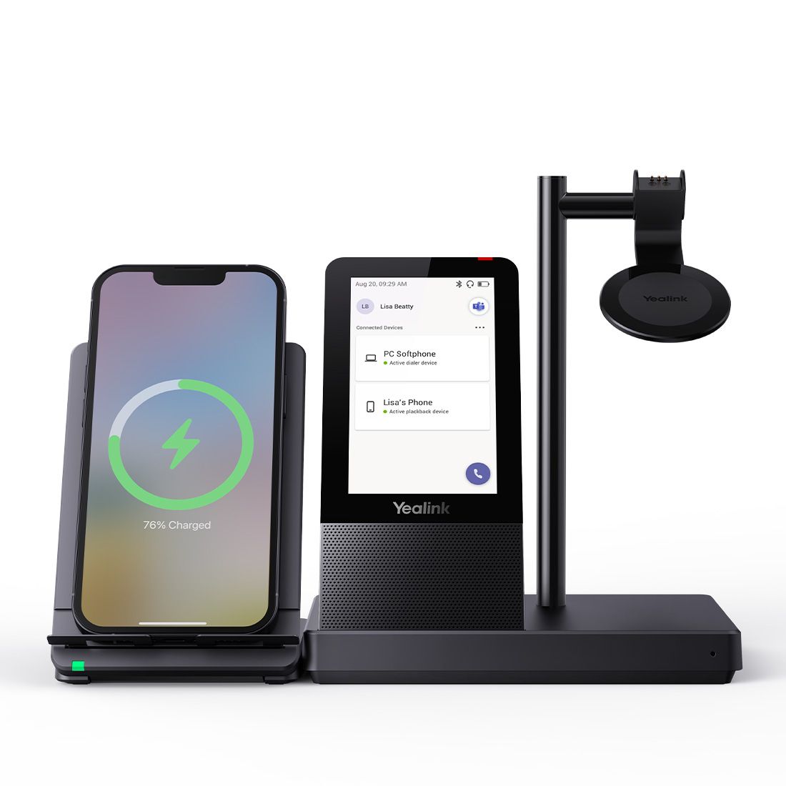 Yealink WH66-Mono-Teams DECT Wireless Headset UC Workstation HD Voice 2-Mic Noise Cancellation