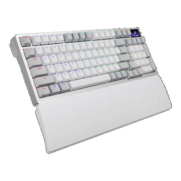 ASUS ROG AZOTH 96 HE LITE WHITE Gaming Keyboard, ROG HFX V2 magnetic switches, USB-C/2.4GHz/Bluetooth 5, RGB Aura Sync, 8000Hz, programmable keys