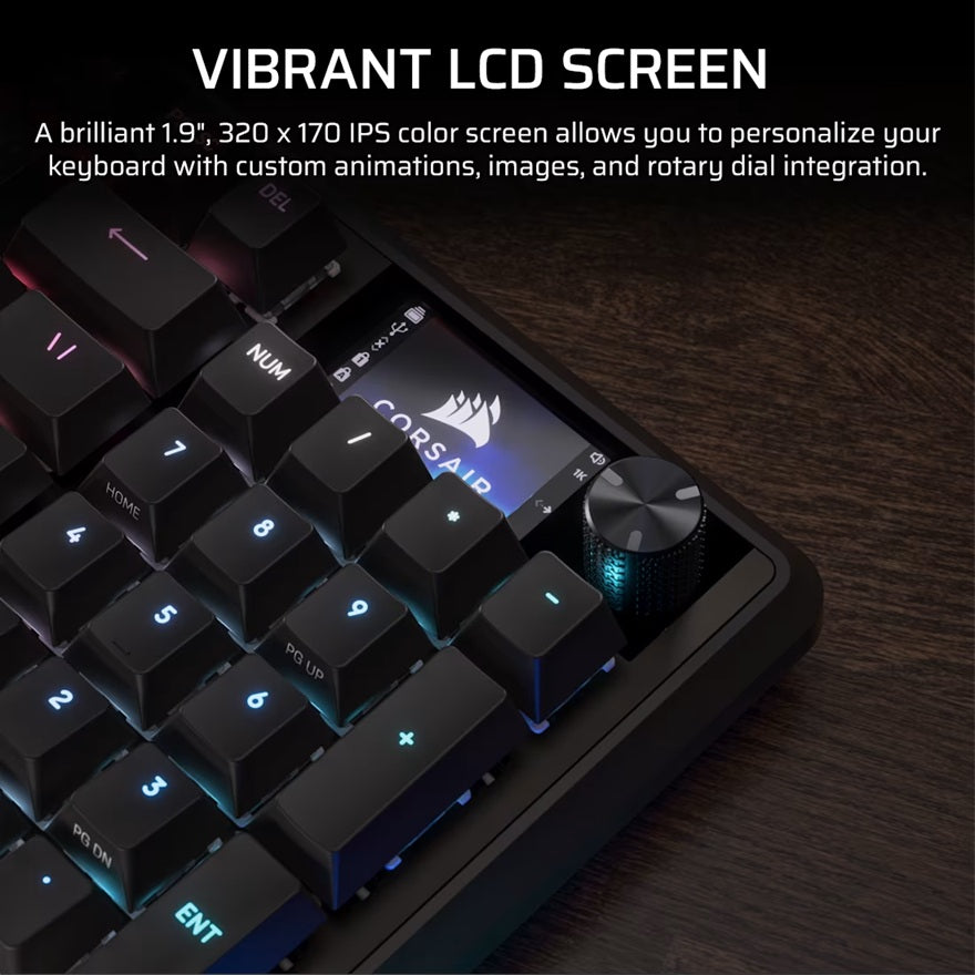 Corsair Vanguard 96 Mechanical Gaming Keyboard, CORSAIR MLX Plasma, 8kHz, NKRO, 8MB, USB3.0, magnetic wrist rest, MLX Plasma switches, wired