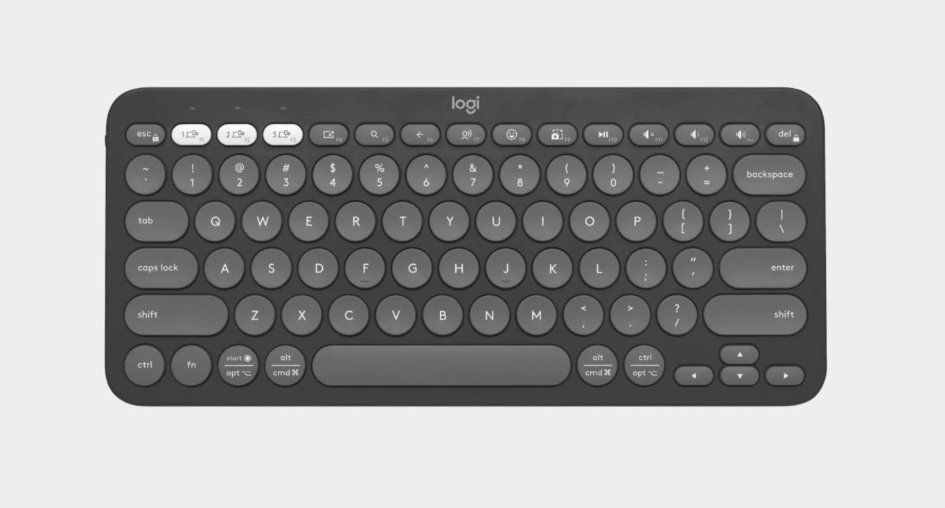 Logitech PEBBLE KEYS 2 K380S Slim, minimalist Bluetooth Wireless Keyboard with customizable keys (Graphite)