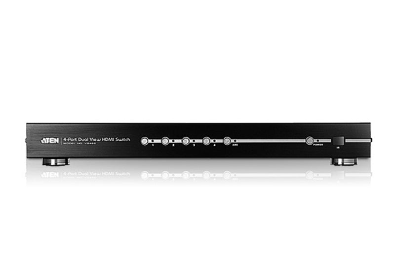 Aten 4 Port Dual Output HDMI Switch, select input ports via RS232 control, HDCP 1.1 compliant
