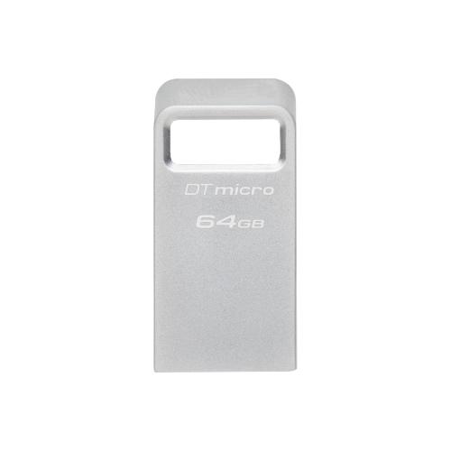 Kingston DataTraveler Micro 64 GB USB 3.2 (Gen 1) Type a Flash Drive - Silver - 200 MB/s Read Speed