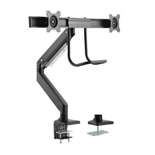 Brateck Dual Monitors Aluminum Heavy-Duty Gas Spring Monitor Arm with Handle Fit Most 17â€˜-32â€™ Monitors Up to 8kg per screen VESA 75x75/100x100