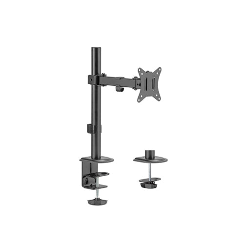 Brateck Single-Monitor Steel Articulating Monitor Mount Fit Most 17'-32' Monitor Up to 9KG VESA 75x75,100x100 (Black)