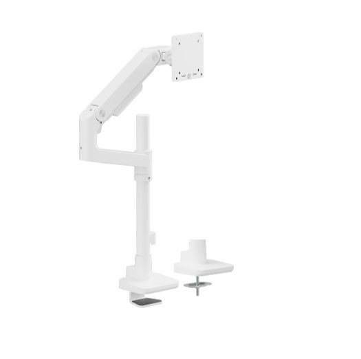Brateck LDT81-C012P-W NOTEWORTHY POLE-MOUNTED HEAVY-DUTY GAS SPRING MONITOR ARM For most 17'~49' Monitors, Fine Texture White