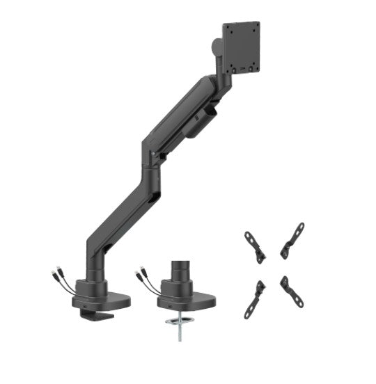 Brateck LDT87-C012UC-B TITAN HEAVY-DUTY GAS SPRING MONITOR ARM WITH USB-A/USB-C PORTS