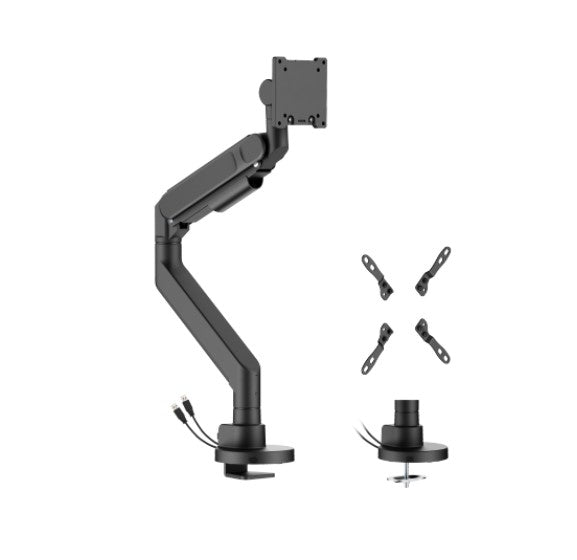 Brateck LDT92-C012UC-B FUTURE-PROOF HEAVY-DUTY GAS SPRING MONITOR ARM WITH USB PORTS