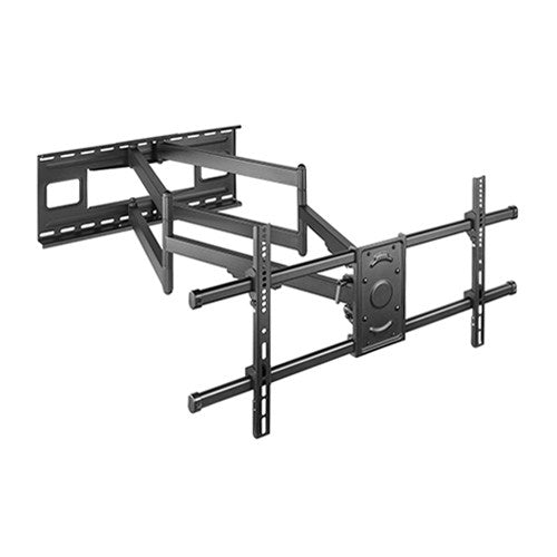 Brateck Extra Long Arm Full-Motion TV Wall Mount For Most 43'-90' Flat Panel TVs Up to 80kg, Fine Texture Black